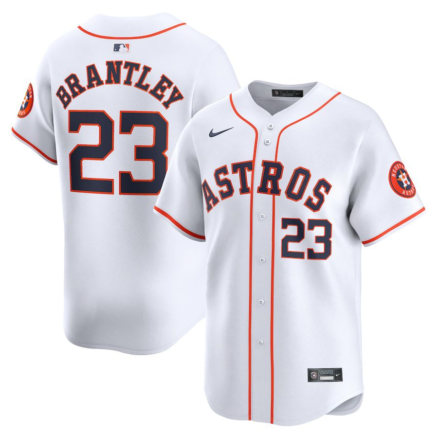 Men Houston Astros #23 Michael Brantley Nike White Home Limited Player MLB Jersey